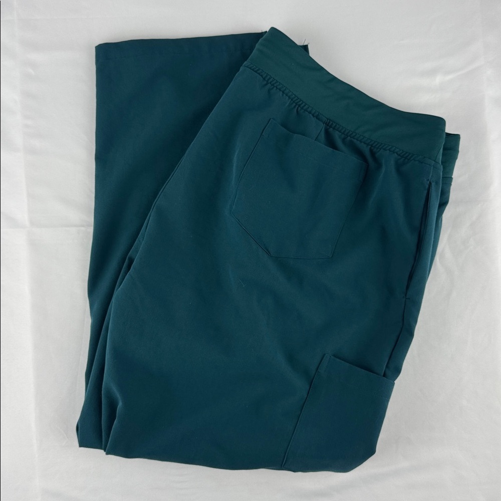 Mandala Teal Drawstring Scrub Pants w/Side Pockets - Picture 3 of 7